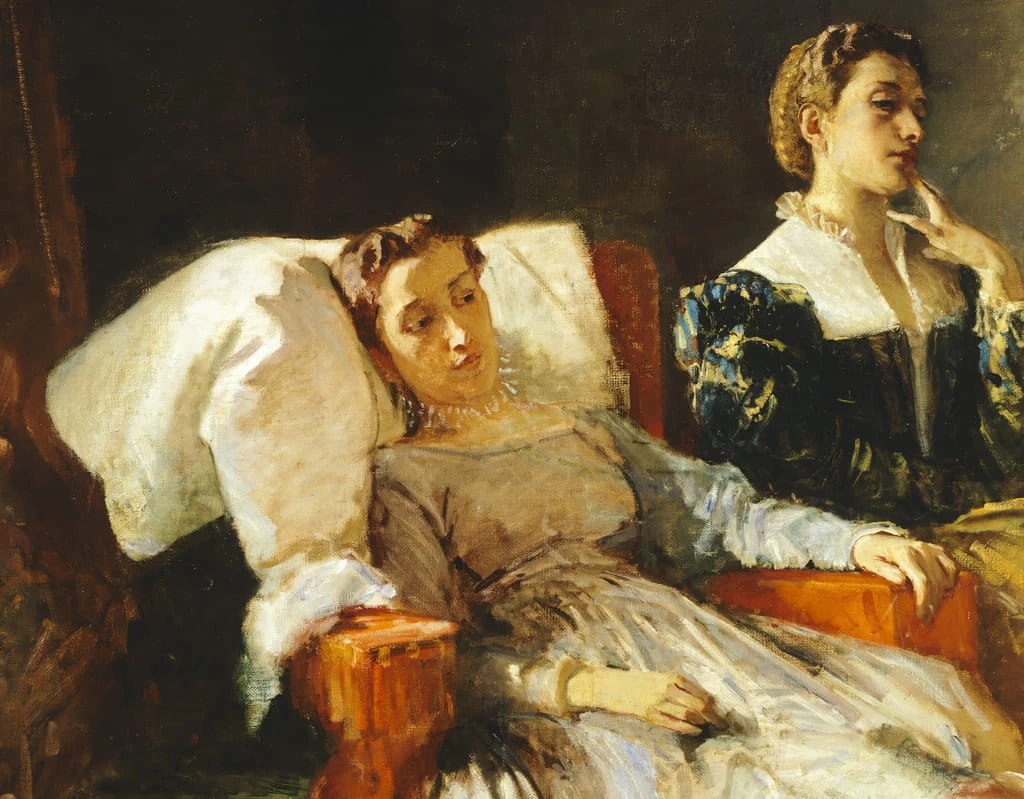Tarquato Tasso legge Gerusalemme liberata a Eleonora d'Este 21 - Galleria Nazionale d'Arte Moderna, Roma, dettaglio 2